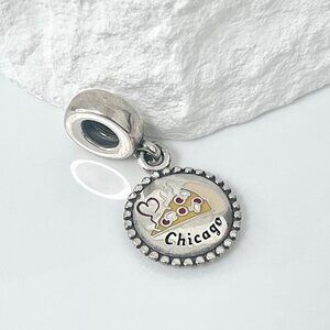 Pandora Chicago Pizza Exclusive Dangle S925 Silver Charm